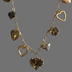 Betsey Johnson Gold and Black Heart Necklace